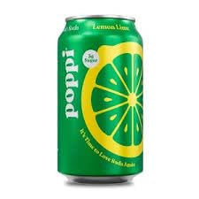 KD Chocolates 4 pack, 12 oz Lemon Lime Poppii Prebiotic Soda - fl can