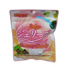 Snack Kasugai Jellys Gummy Peach (2.82oz). (TCS-13 L-1) - Pack of 6