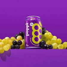KD Chocolates 12 oz, 4 Pack Poppii Grape Prebiotic Soda, Cans