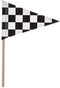 Checkered Flag Race Car Cupcake Toppers, Food Picks Party, Black White, Pack of 24