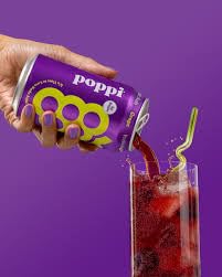 KD Chocolates 12 oz, 4 Pack Poppii Grape Prebiotic Soda, Cans