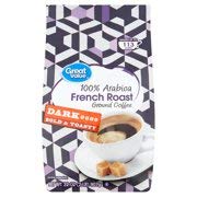 Great Value 100% 32 oz, 113 (Pack 2) Arabica French Roast Dark Ground Coffee, Makes up to cups