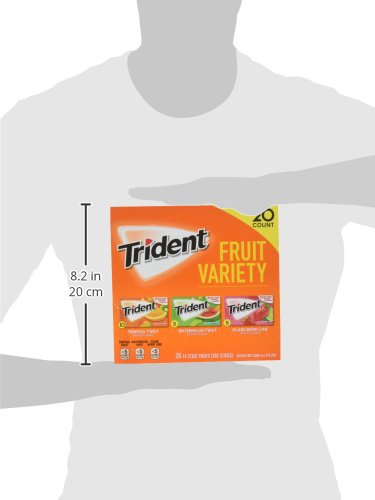 280 (20 Packs -14 Trident Sugar Free Gum Fruit Variety Total Sticks Sticks)
