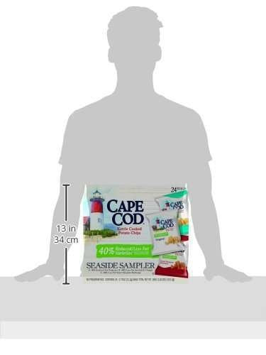 (24 Count) Pack Cape Cod Potato Chips, Reduced Fat Kettle Cooked, Seaside Sampler Variety