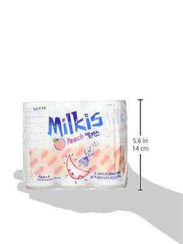 Lotte 8.45 Oz (Pack 6) Milkis Soda Beverage, Peach, Fl