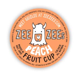 100% 4 oz 24 pack Zee Zees Diced Peach Fruit Cup, in Juice, No Sugar Added, Gluten Free, Cups