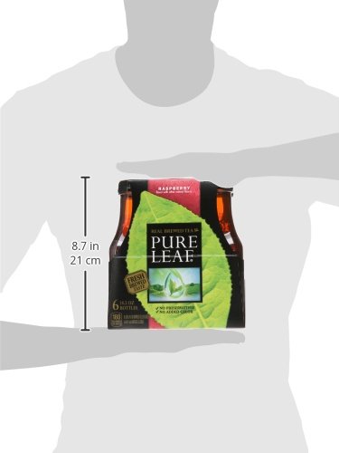 18.5 (Pack 6) Pure Leaf Iced Tea, Raspberry, Sweetened, Real Brewed Black Tea, Ounce Bottles