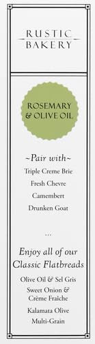 6 Rustic Bakery, Flatbread Rosemary Olive Oil Organic, Ounce