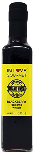 In Love Gourmet Blackberry Balsamic Vinegar 250ML/8.5oz Great on Fish, Chicken, Roasted