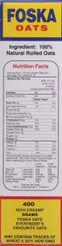 Generic 14 oz Foska Oats Jamaican Rolled Oats, Traditional Breakfast Oatmeal for Overnight and Hot Cereal, Box