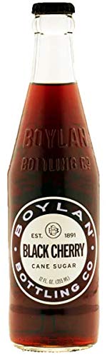 Boylan Bottling Pure Cane Sugar Soda Pop, Black Cherry, 12 oz Glass