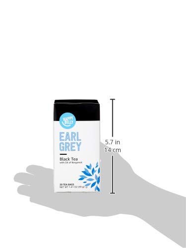 20 Count (Pack 1) Amazon Brand - Happy Belly Earl Grey Tea Bags