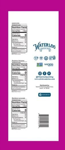 Generic Pack 12 oz (Pack 6 Waterloo-Sparkling Water, Naturally Flavored Variety Lemon-Lime, Raspberry Nectarine