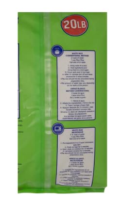 Generic Arroz 20 lbs, Rico Long Grain White Rice, Heavy Duty Plastic Bag