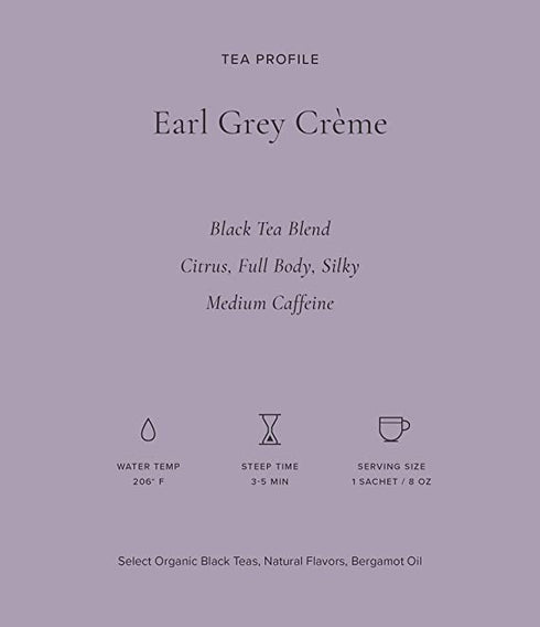 50 Count Art of Tea | Organic Earl Grey Cream Tea| Pyramid Tea Bag Sachets