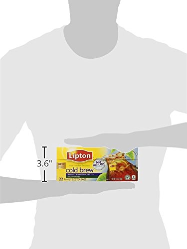 66 (22ct Pack 3) Lipton Decaf Cold Brew Iced Tea Bags, Family Size Zero Calories, Easy-To-Make with no boiling needed