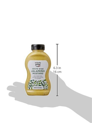 Wickedly Prime 11.75 Amazon Brand - Mustard, White Wine Jalapeno, Ounce