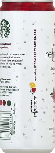 12 Oz (Pack 1) Starbucks Refreshers Strawberry Lemonade Sparkling Juice Blend, Fl