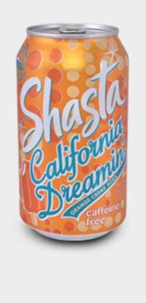 Vending 2 U Shasta Orange Crme Soda, California Dreamin, 12 Oz Can (Pack of 24)