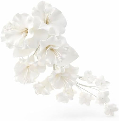 Sugar Blossom Cake Spray Gumpaste Flowers for Cake Decorating White Cherry Blossoms