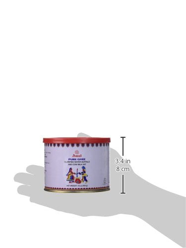 AMUL 16 Pure Ghee Clarified Water Buffalo and Cow Milk Fat, Ounce