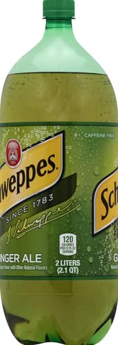 Schweppes 2 Ginger Ale Soda, Liter Bottle