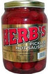 Herb's Herbs RED HOT Pickled Sausage (Half Gallon. Jar) 20 Count Beef &