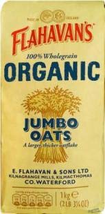 Flahavan's Irish Organic Jumbo Oats (1Kg) - Pack of 2