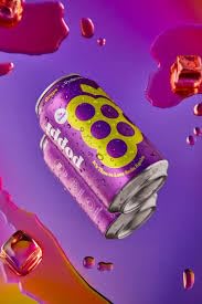KD Chocolates 12 oz, 4 Pack Poppii Grape Prebiotic Soda, Cans