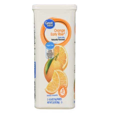 Great Value Orange Early Rise Drink Mix, 5 Count (Pack of 2) - SET