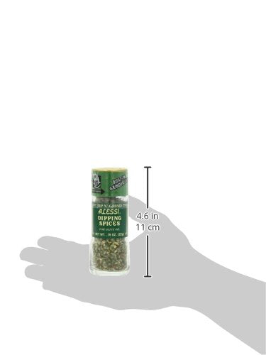 Alessi Herb & Seasoning Grinder, Dipping Spices for Olive Oil, Tip n' Grind, Garlic, 0.76 Ounce (Pack of 4)