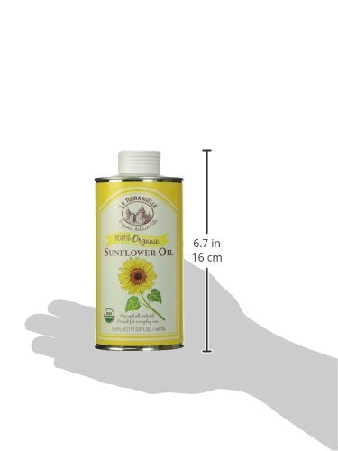 La Tourangelle Organic High Oleic Sunflower Oil, Neutral Oil for Medium to High Heat Cooking, 16.9 Fl Oz