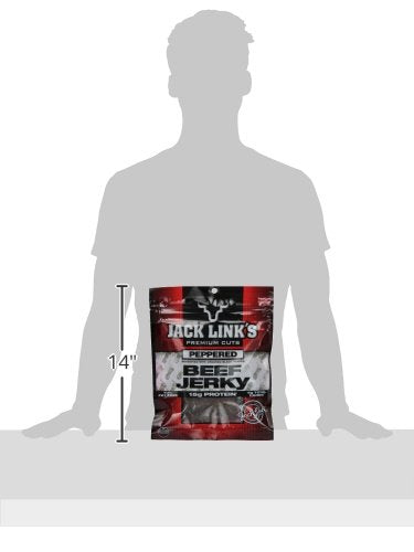 3.25-Ounce (Pack 4) Jack Link's Beef Jerky, Peppered, Bags