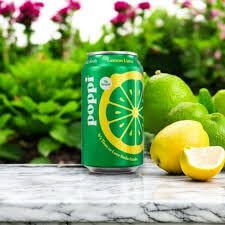 KD Chocolates 4 pack, 12 oz Lemon Lime Poppii Prebiotic Soda - fl can
