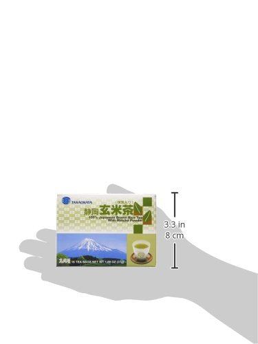 Takaokaya Genmai Cha, Japanese Brown Rice Tea with Matcha Powder, 16 Tea Bags