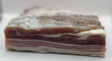 Amba's Quality Cured Products 16oz (1lb) Pack Cured Salt Pork (Tocino), Cured Pork Belly(Skin On), Net Weight Vacuum