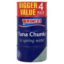Princes Tuna Chunks In Spring Water 4 X 185G