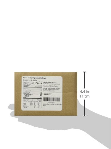 Green Bulk 5 Diced Sun-Dried Turkish Apricots, Pound Box