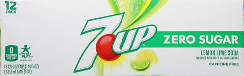 7UP 12 oz. (Pack 24) Zero Sugar Lemon Lime Soda, fl. Cans