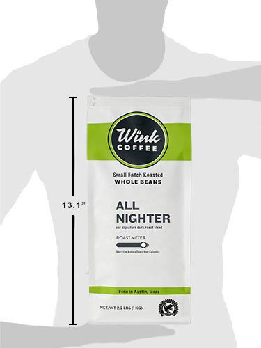 2.2 lb 100% Wink Coffee Low Acid Medium Roast Espresso Whole Bean Coffee, Arabica, Colombian Single Origin, Smooth
