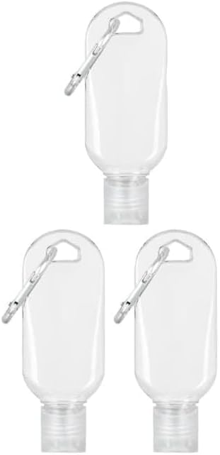 Weicoca 3Pcs Transparent Portable Hot Sauce Keychain Bottles, Refillable Travel Size Hot Sauce