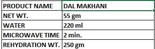 Store 55g Dal Makhani Creamy Black Lentils in Buttery Tomato Gravy Ready-to-Eat Vegetarian Indian Meal
