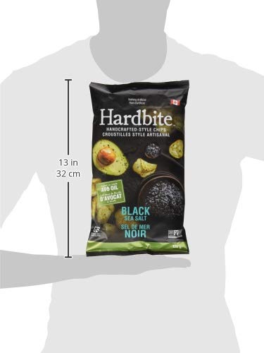 Hardbite 128 Black Sea Salt Avocado Oil Potato Chips, GR
