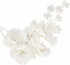 1 Count Sugar Blossom Cake Spray Gumpaste Flowers for Cake Decorating White Cherry Blossoms with Green Leaves by Chef