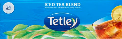 24 Tetley Black Tea, Iced Tea Blend, Family Size, Round Tea Bags