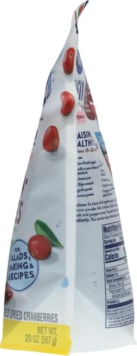 50% 20 Oz Ocean Spray Craisins, Less Sugar Dried Cranberries, Dried Fruit, Pouch
