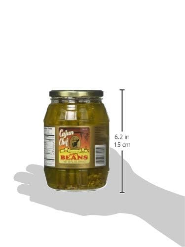32 oz (Pack 1) Cajun Chef Louisiana Spicy Green Beans - of - Bold Cajun Flavor - Perfect for Hors d'Ouevres, Cocktail