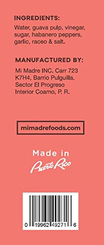 100 5 (Pack 1) Mi Madre Guava Hot Sauce, Handcrafted in Puerto Rico, Percent Natural, Ounce