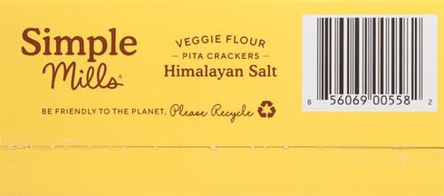 4.25 (Pack 1) Simple Mills Veggie Pita Crackers, Himalayan Salt - Gluten Free, Vegan, Healthy Snacks, Paleo Friendly