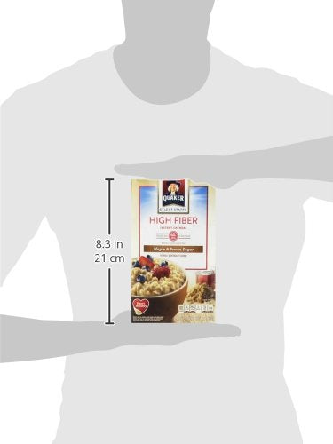 Quaker 12.6-ounce (Pack 5) Instant Oatmeal, High Fiber, Maple Brown Sugar